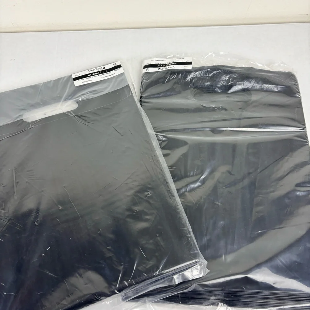 2-packs of 9” X 12” BLACK retail merchandise handle bags -NIP-200 pieces